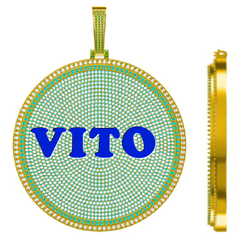 CUSTOM LETTER NECKLACE 3D BIG DISC