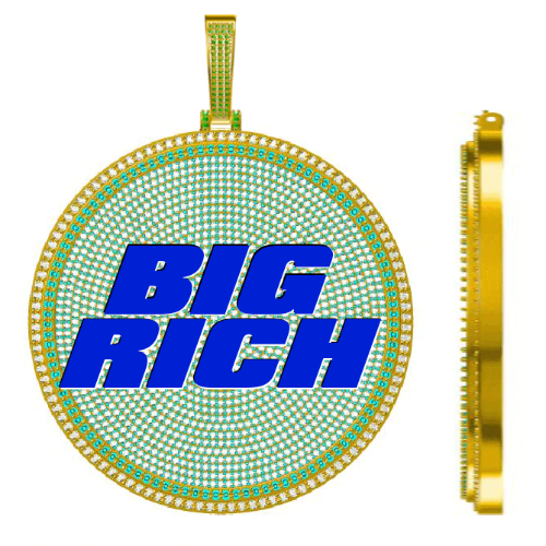 CUSTOM LETTER NECKLACE 3D BIG DISC