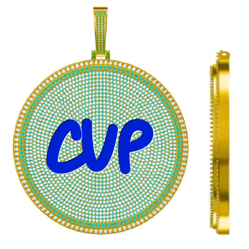 CUSTOM LETTER NECKLACE 3D BIG DISC