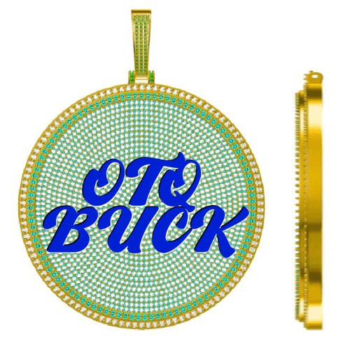 CUSTOM LETTER NECKLACE 3D BIG DISC