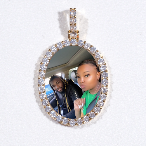 3D Oval Custom Picture Pendant