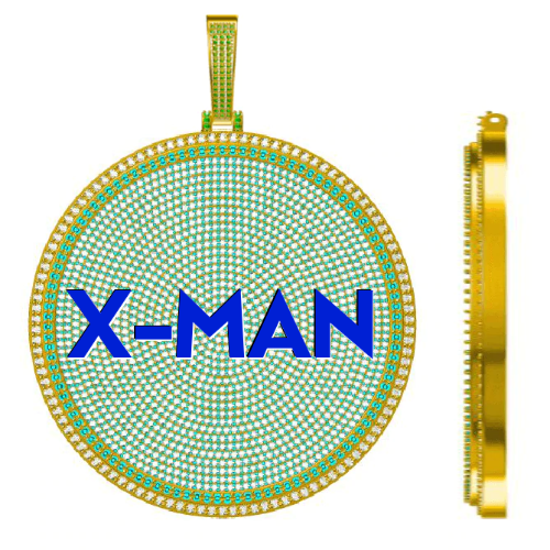 CUSTOM LETTER NECKLACE 3D BIG DISC