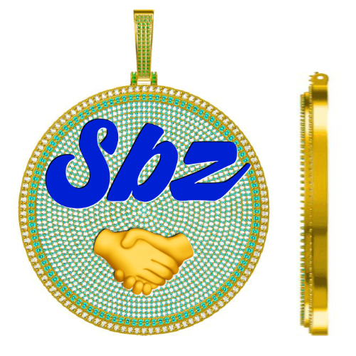 CUSTOM LETTER NECKLACE 3D BIG DISC