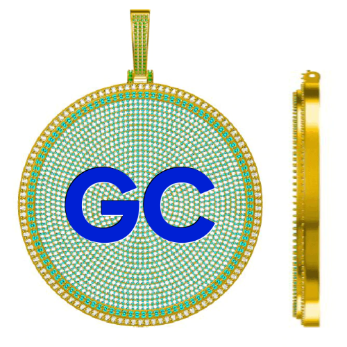CUSTOM LETTER NECKLACE 3D BIG DISC
