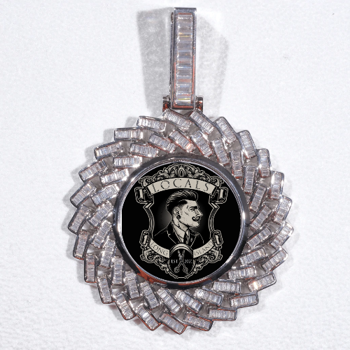 Large 3D Baguette Custom Picture Pendant