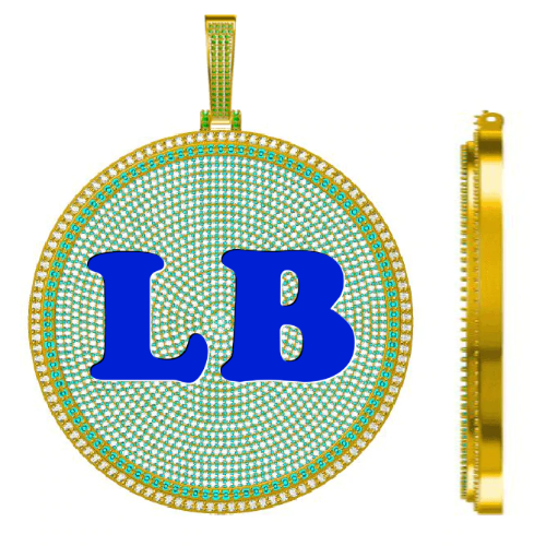CUSTOM LETTER NECKLACE 3D BIG DISC