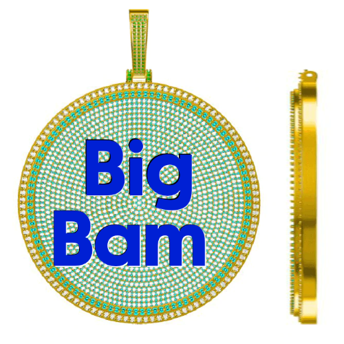 CUSTOM LETTER NECKLACE 3D BIG DISC