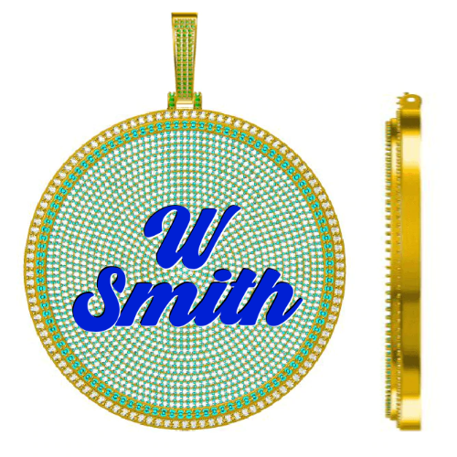 CUSTOM LETTER NECKLACE 3D BIG DISC