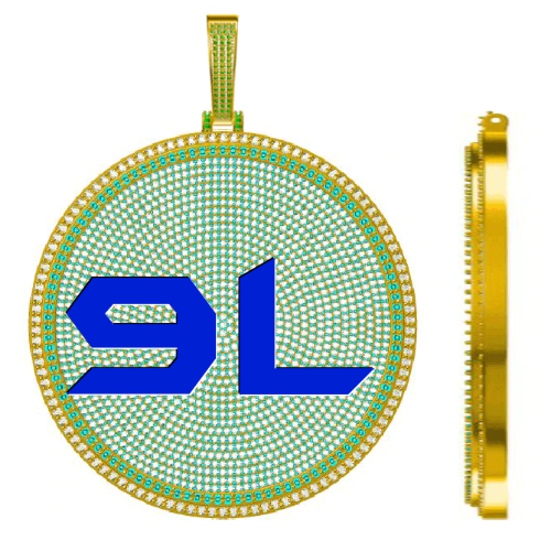 CUSTOM LETTER NECKLACE 3D BIG DISC