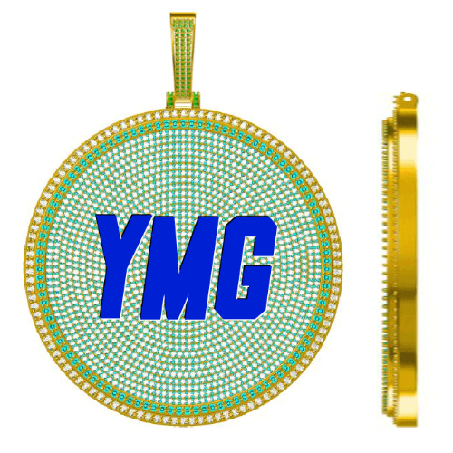 CUSTOM LETTER NECKLACE 3D BIG DISC