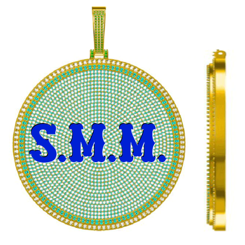 CUSTOM LETTER NECKLACE 3D BIG DISC