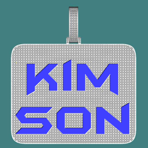 CUSTOM LETTER NECKLACE 3D BIG SQUARE