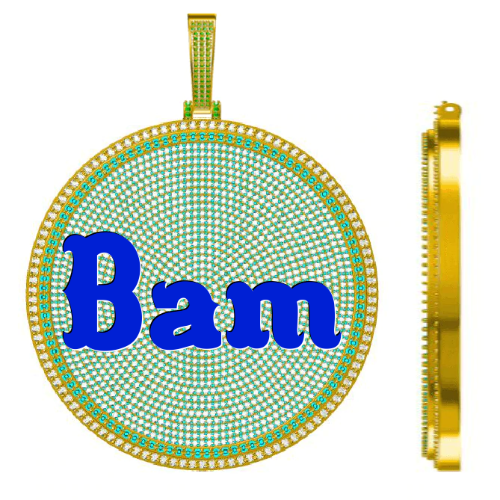 CUSTOM LETTER NECKLACE 3D BIG DISC