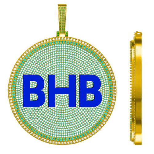 CUSTOM LETTER NECKLACE 3D BIG DISC