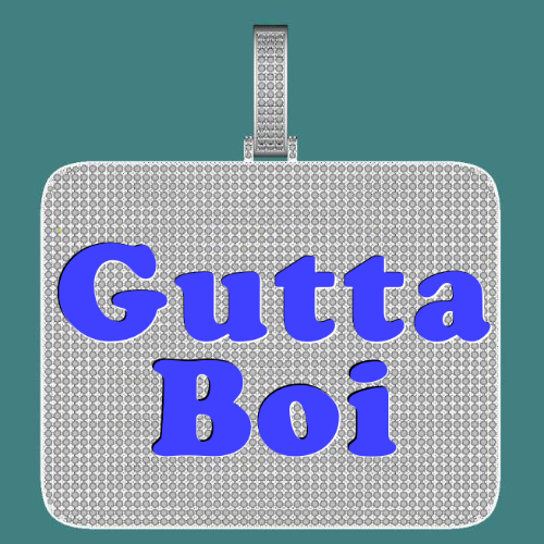 CUSTOM LETTER NECKLACE 3D BIG SQUARE