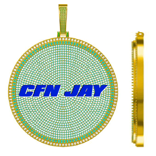 CUSTOM LETTER NECKLACE 3D BIG DISC