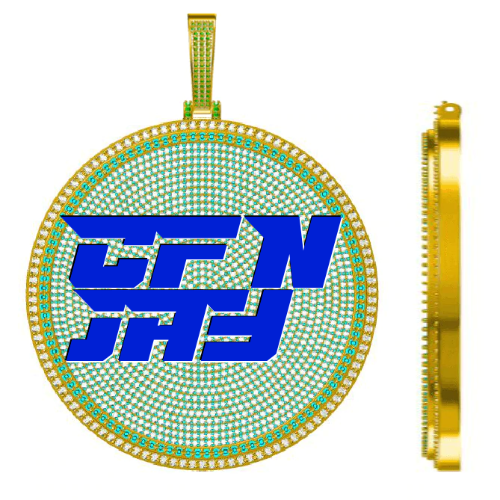 CUSTOM LETTER NECKLACE 3D BIG DISC