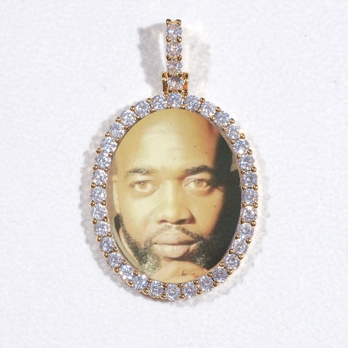 3D Oval Custom Picture Pendant