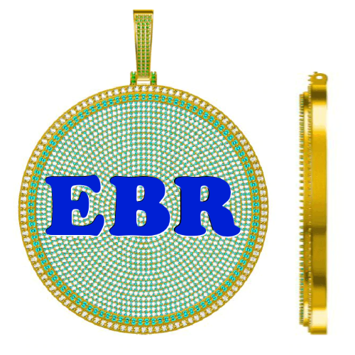 CUSTOM LETTER NECKLACE 3D BIG DISC
