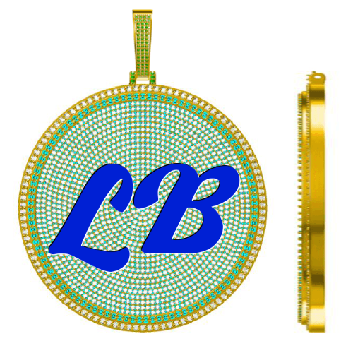 CUSTOM LETTER NECKLACE 3D BIG DISC
