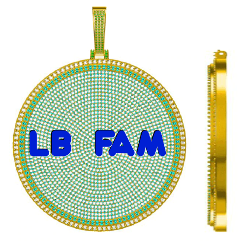 CUSTOM LETTER NECKLACE 3D BIG DISC