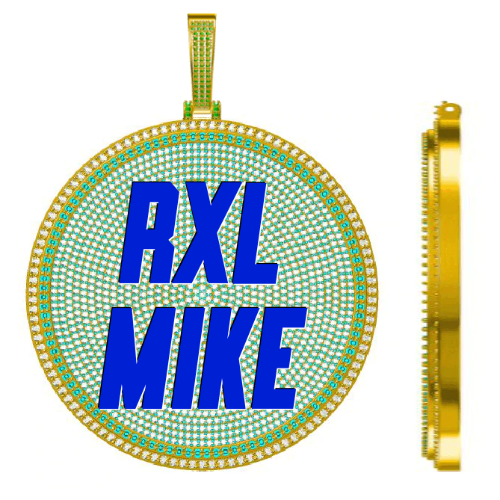 CUSTOM LETTER NECKLACE 3D BIG DISC