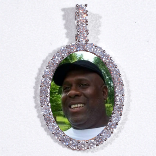 Large 3D Oval Custom Picture Pendant