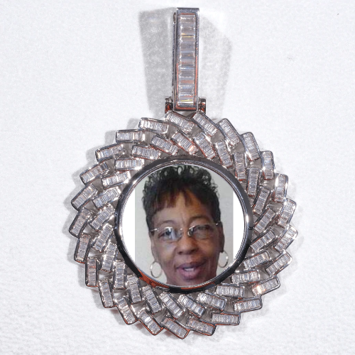 Large 3D Baguette Custom Picture Pendant
