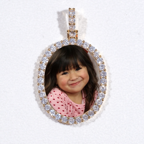 3D Oval Custom Picture Pendant