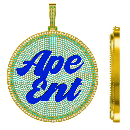 CUSTOM LETTER NECKLACE 3D BIG DISC