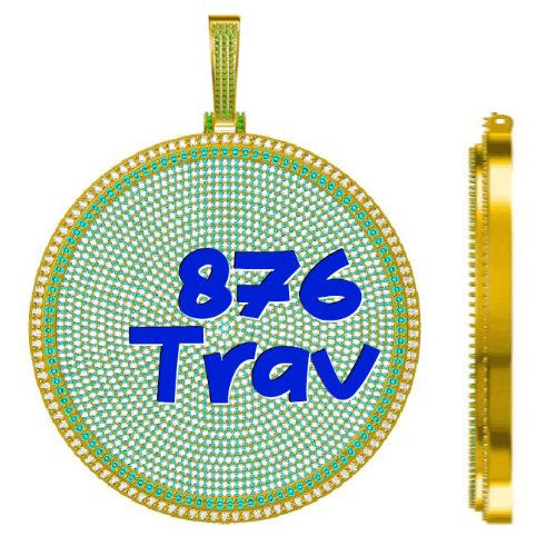 CUSTOM LETTER NECKLACE 3D BIG DISC