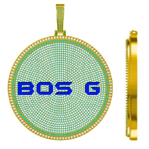 CUSTOM LETTER NECKLACE 3D BIG DISC