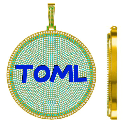 CUSTOM LETTER NECKLACE 3D BIG DISC