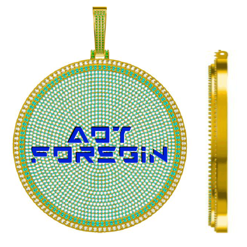 CUSTOM LETTER NECKLACE 3D BIG DISC