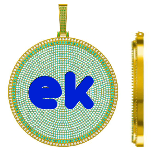 CUSTOM LETTER NECKLACE 3D BIG DISC