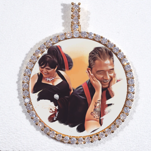 LARGE 3D CIRCLE CUSTOM PICTURE PENDANT