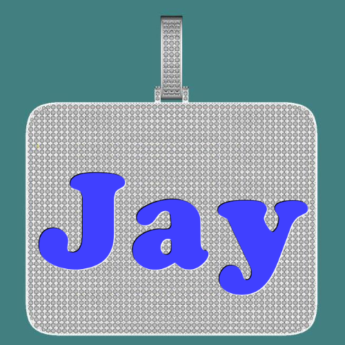 CUSTOM LETTER NECKLACE 3D BIG SQUARE