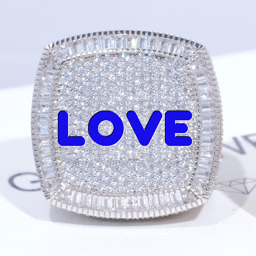 CUSTOM LETTER 3D ICED RING