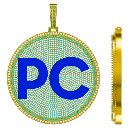 CUSTOM LETTER NECKLACE 3D BIG DISC