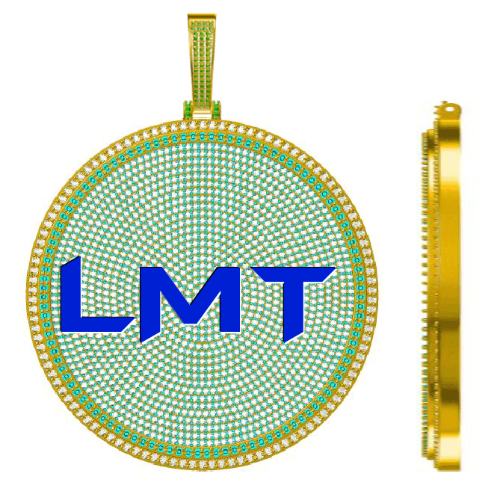 CUSTOM LETTER NECKLACE 3D BIG DISC