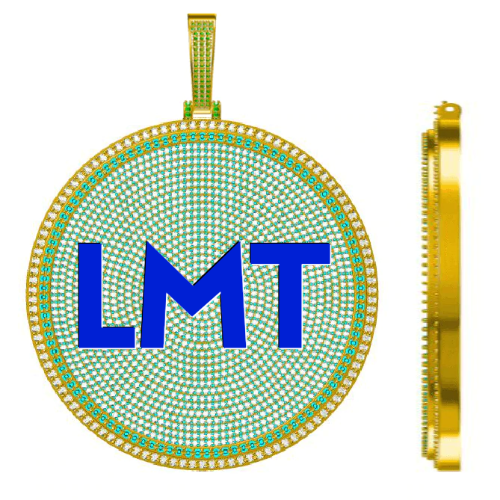 CUSTOM LETTER NECKLACE 3D BIG DISC