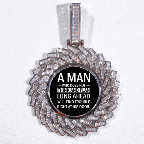 Large 3D Baguette Custom Picture Pendant