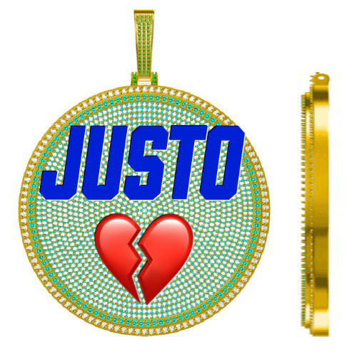 CUSTOM LETTER NECKLACE 3D BIG DISC
