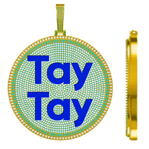 CUSTOM LETTER NECKLACE 3D BIG DISC