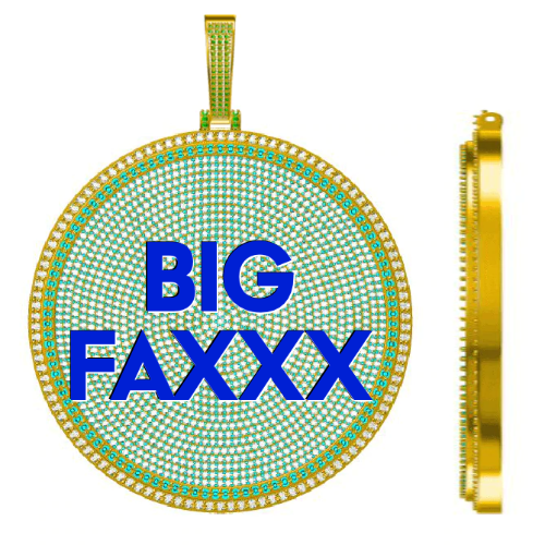 CUSTOM LETTER NECKLACE 3D BIG DISC
