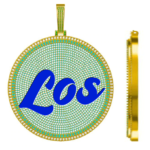 CUSTOM LETTER NECKLACE 3D BIG DISC