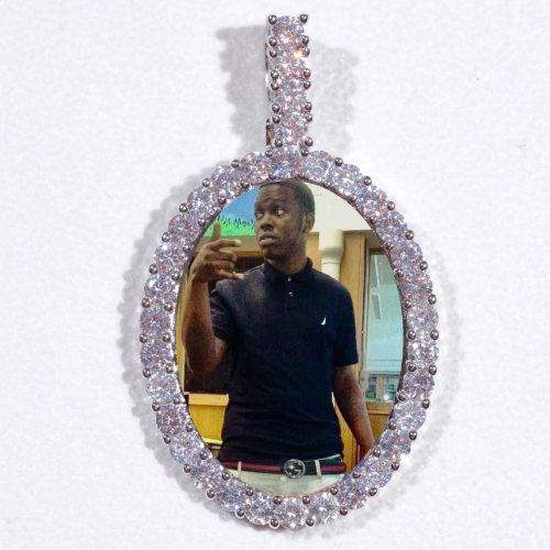 Large 3D Oval Custom Picture Pendant