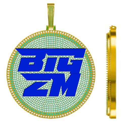 CUSTOM LETTER NECKLACE 3D BIG DISC