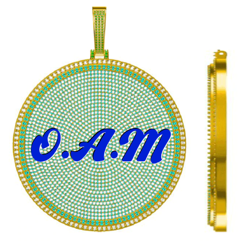 CUSTOM LETTER NECKLACE 3D BIG DISC