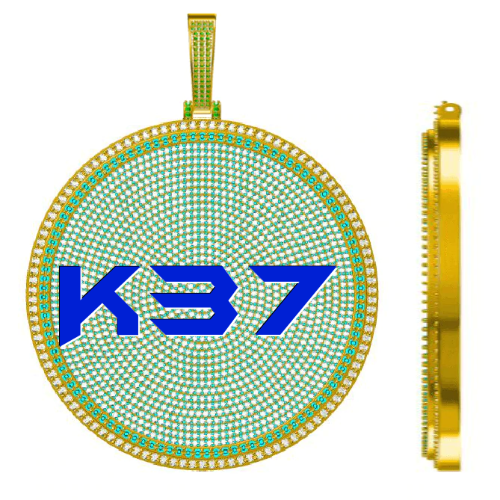 CUSTOM LETTER NECKLACE 3D BIG DISC